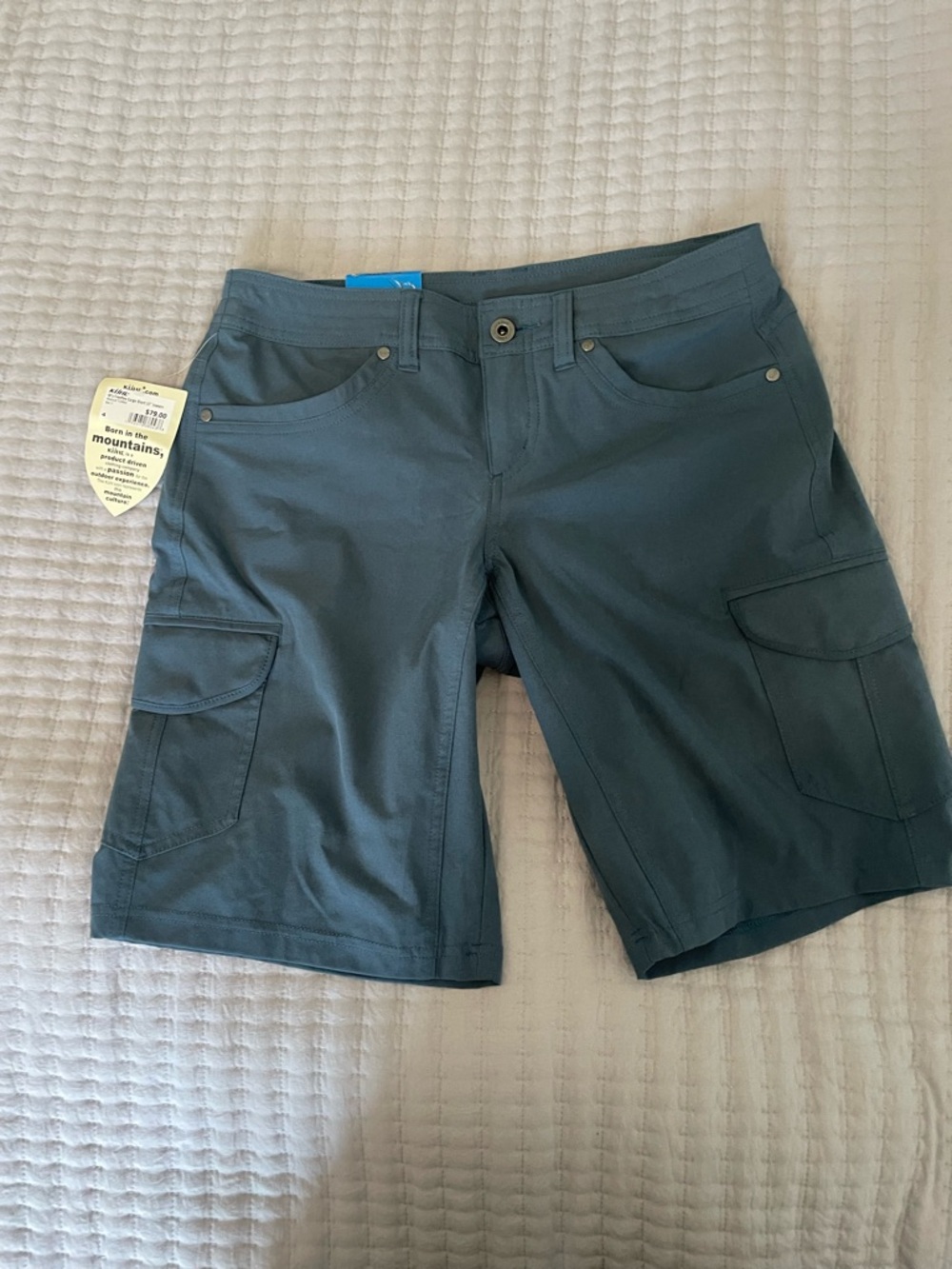 KÜHL Women's Cargo Shorts NWT | Size 4 | Slate Blue/Gray | Hiking Outdoor